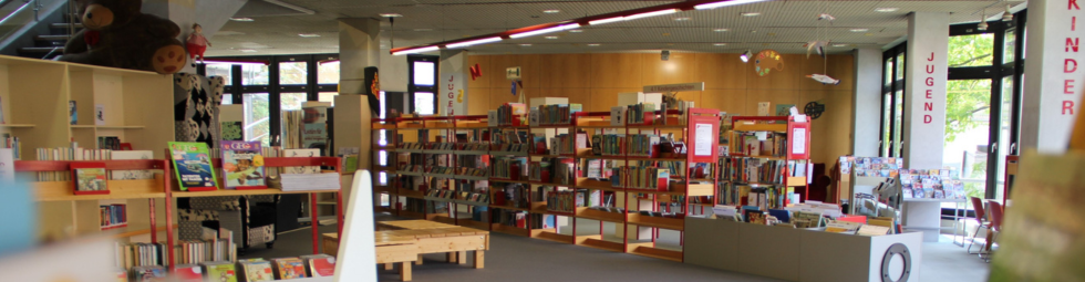 Blick auf den Kinderbereich in der Bibliothek